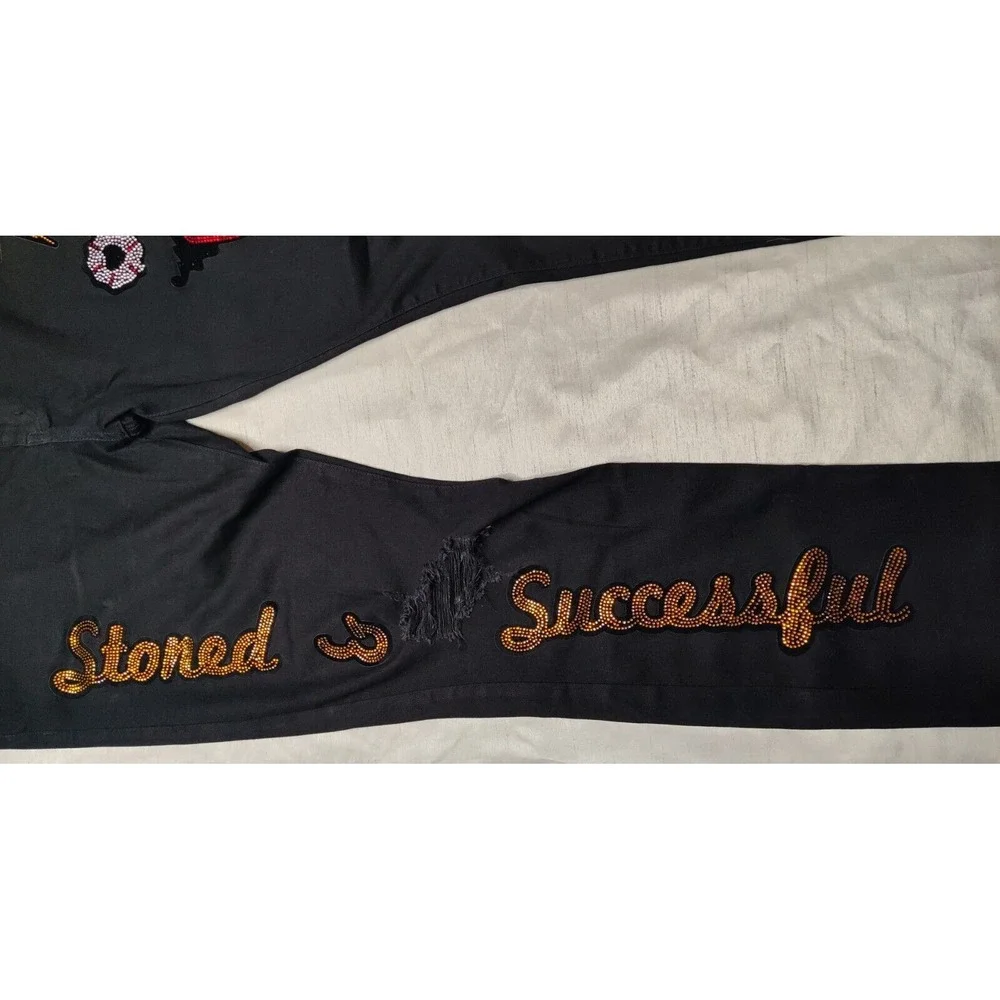 ROKU STUDIO STONED AND SUCCESSFUL Men 38 (Actual 40X34) Black Denim‎ Jeans